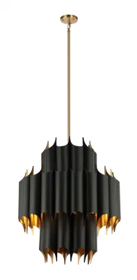Penant noir en métal, lampe à suspension de lustre pour projet
