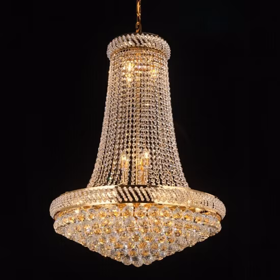 Grande lampe à suspension rectangulaire en cristal de luxe moderne, lampe suspendue pour projet