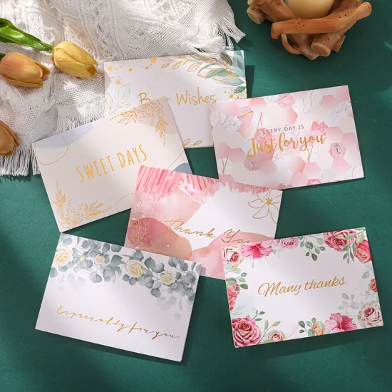 Cartes vierges en papier Kraft Vintage simples, cartes de vœux pliées, peinture